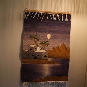 Handwoven Purple Coastal Wall Hanging Tapestry